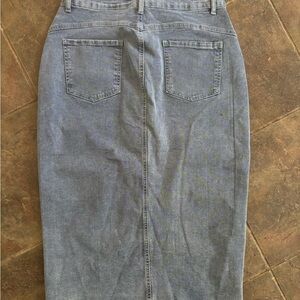 SHEIN Classic Blue Denim Pencil Skirt